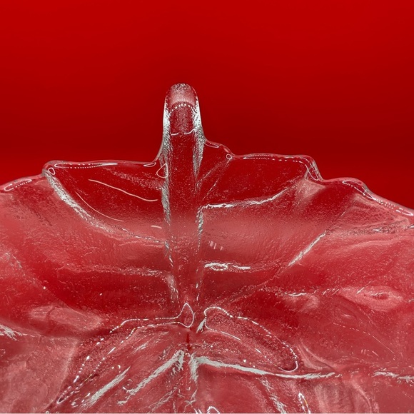 Vintage Blenko Clear Glass Cabbage Leaf Bowl l - Picture 8 of 11